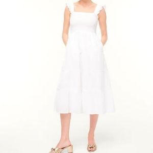 J. Crew Swiss Dot Tiered Cotton Dress Size XL